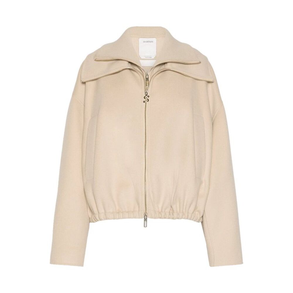 Sportmax Women Pure Wool Bomber Jacket With Removable Front Insert